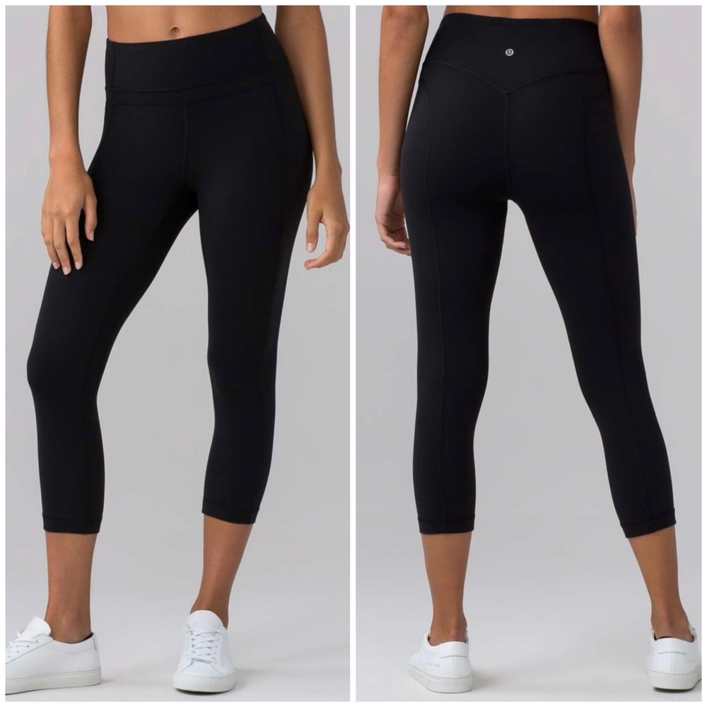 NWT LULULEMON PUSHING LIMITS 21” CROP BLACK SIZE 4